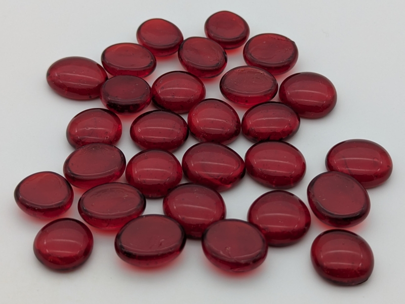 Glasnuggets rubinrot transparent 15-17 mm/1 kg